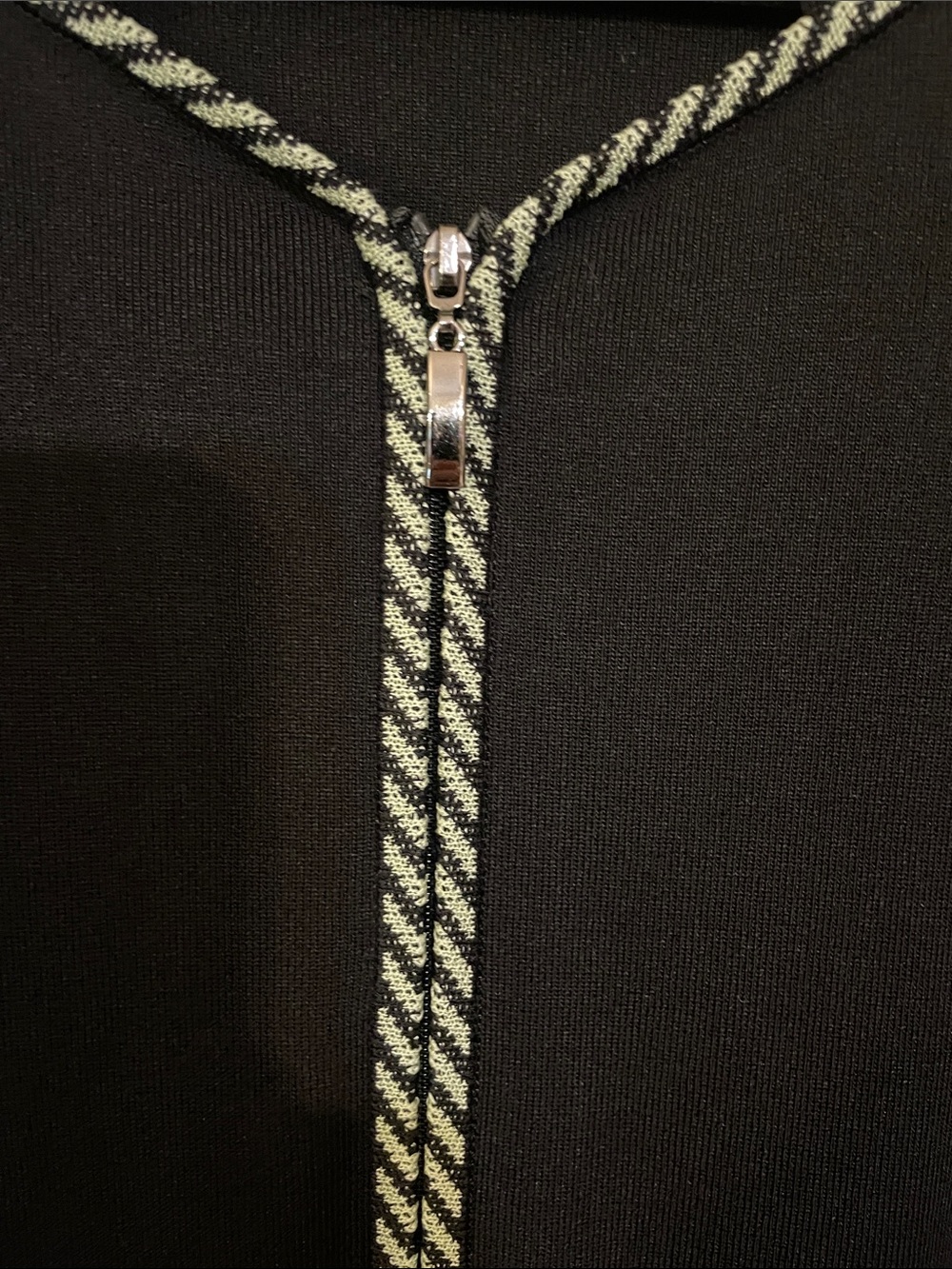 Misook Black Cardigan with White Trim Accents - Picture 3 of 4